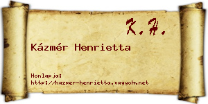 Kázmér Henrietta névjegykártya