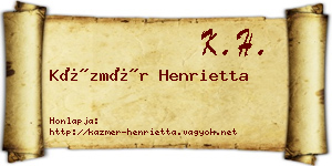 Kázmér Henrietta névjegykártya